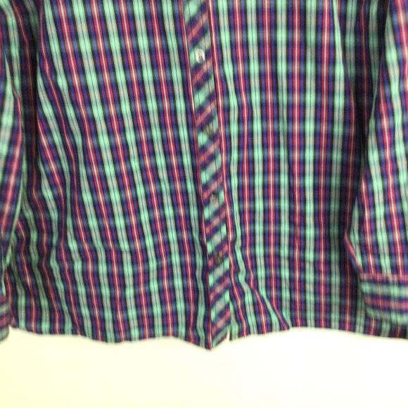Talbots Womens Cotton Plaid Ruffle Collar Button Up Shirt Multi Plus Size 3X - Picture 3 of 12